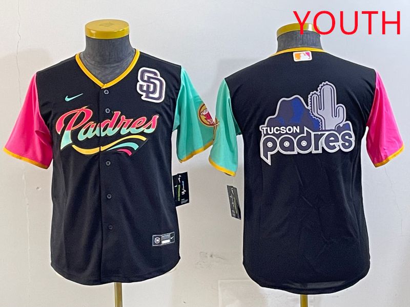 Youth San Diego Padres Blank Black City Edition Game 2025 Nike MLB Jersey style 8->youth mlb jersey->Youth Jersey